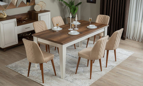 غرفة سفرة باريس مع 6 كراسي - kabbanifurniture