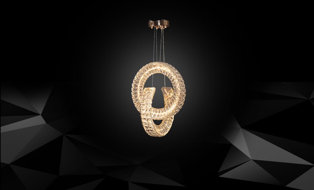 LM - 9960/400+400 - C - متداخل CRYSTAL LED معلقة - kabbanifurniture