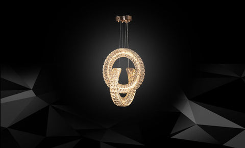 LM - 9960/400+400 - C - متداخل CRYSTAL LED معلقة - kabbanifurniture