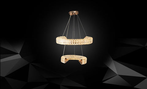 LM - 9960/400+600 - C - CRYSTAL LED معلقة - kabbanifurniture