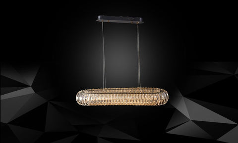 LM - 9970/800*300 بيضاوي - CRYSTAL LED معلقة - kabbanifurniture