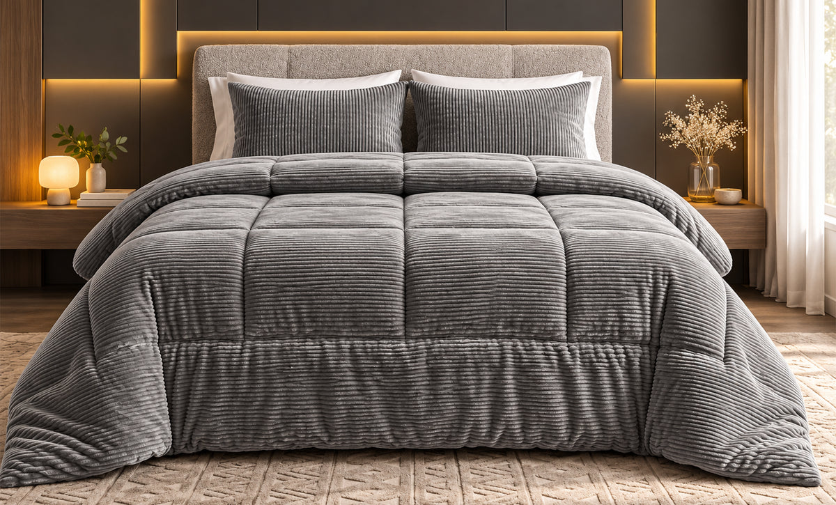 Furry Winter Duvet Set Double - 3 Pieces - 1627