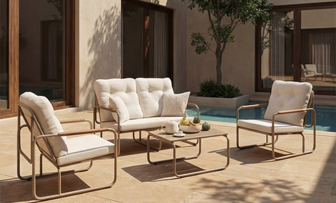 طقم كلاس ألمونيوم - kabbanifurniture