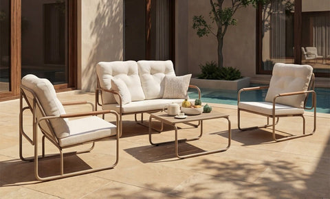 طقم كلاس ألمونيوم - kabbanifurniture