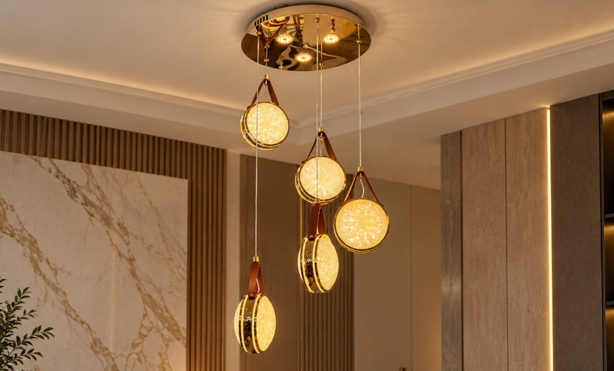 معلقة ليد  80028 /5+3 - French Gold - kabbanifurniture