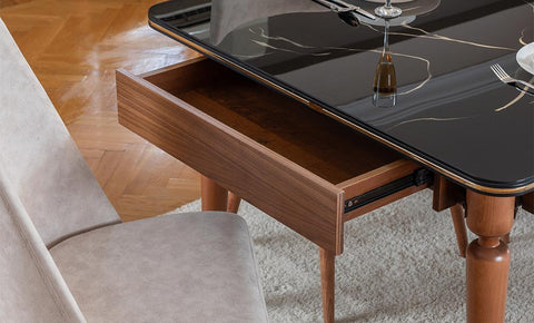 غرفة سفرة بلاك مع الكراسي - kabbanifurniture