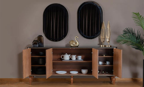 غرفة سفرة بلاك مع الكراسي - kabbanifurniture